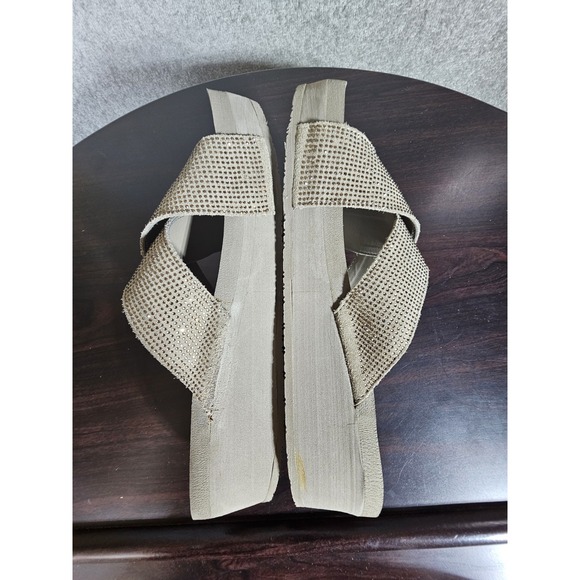 Yellow Box Maxima‎ Slip On Sandals Flip Flops Womens Size 9.5 Leather Rhinestone - Picture 10 of 15